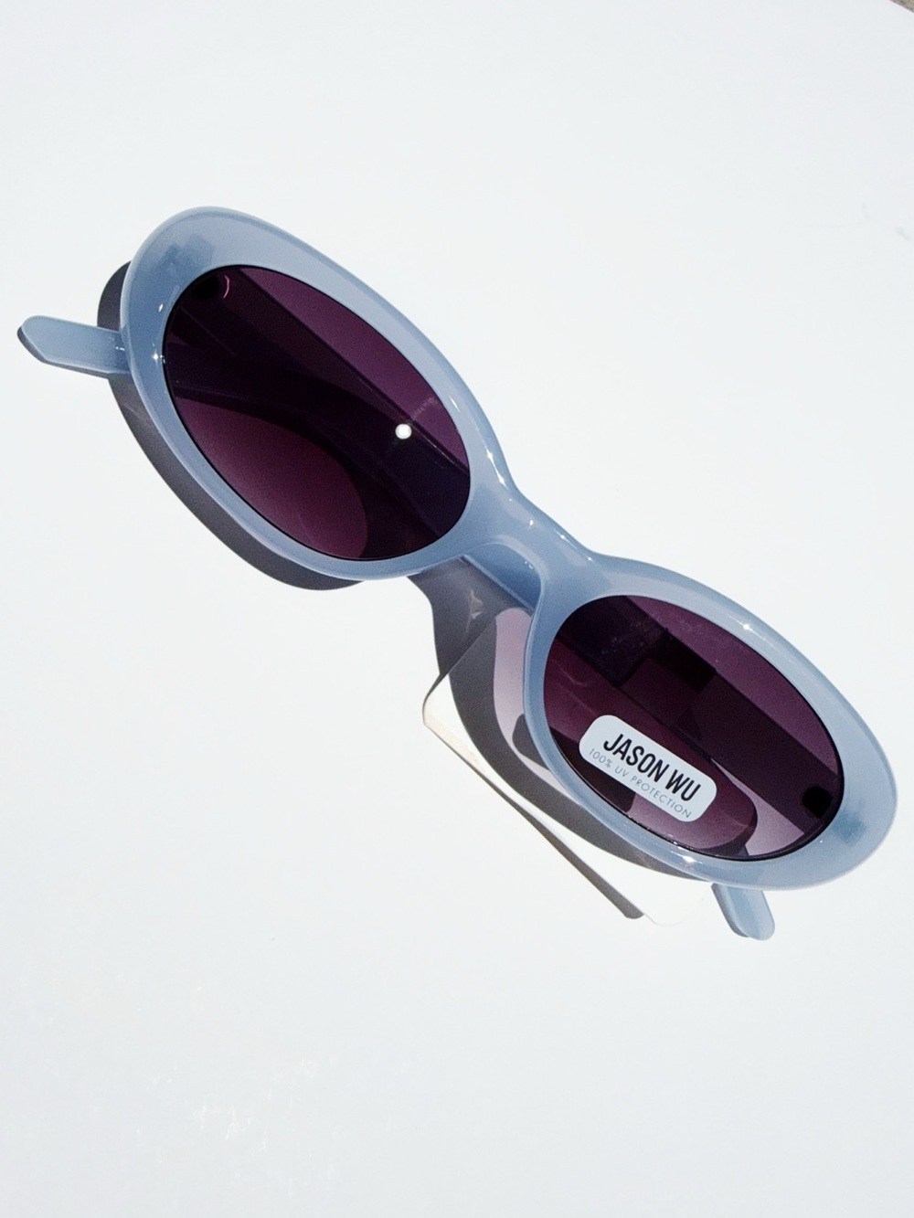 Jason Wu Light Blue Oval Sunglasses with Purple Lenses